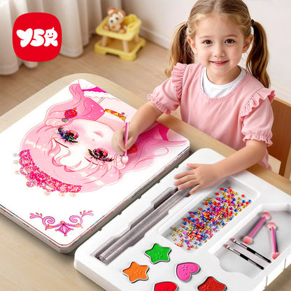 JSR Special Diamond Painting & Princess Book Makeup Craft Kits Foil Art Books Set Play on Paper for Girl Handcraft Easter Gifts