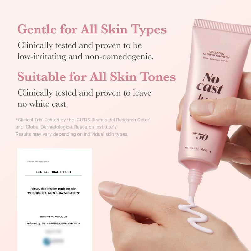 No White Cast Collagen Sunscreen SPF 50 – Hydrating, Non-Sticky Facial Sunscreen with Peptides & Centella for Natural Radiance